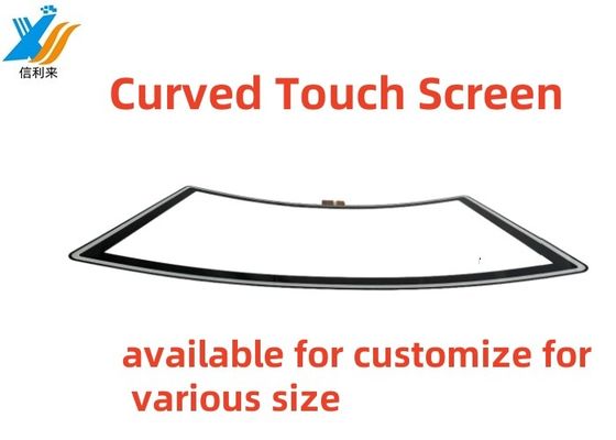 32 pollici pannello tattile curvo multi-touch impermeabile impermeabile all'olio Anti-UV AR / AG / AF personalizzabile per display commerciale