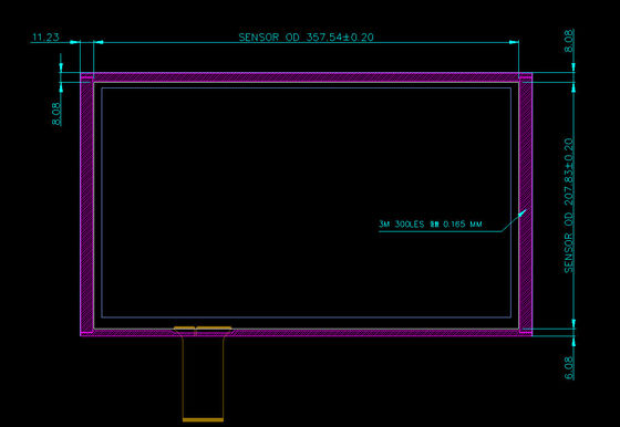 15.6 pollici pannello touchscreen con 10 punti di contatto 1980*1280 vetro per applicazioni mediche