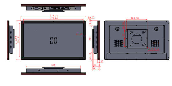 21.5 pollici touch screen monitor 5ms tempo di risposta 178° angolo di visione per i requisiti